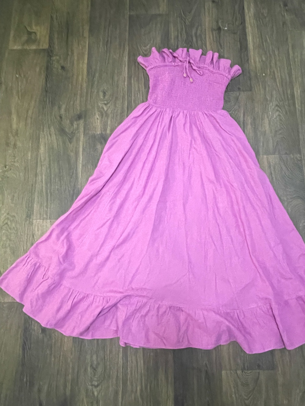 Free People  Linen Strapless Midi Dress